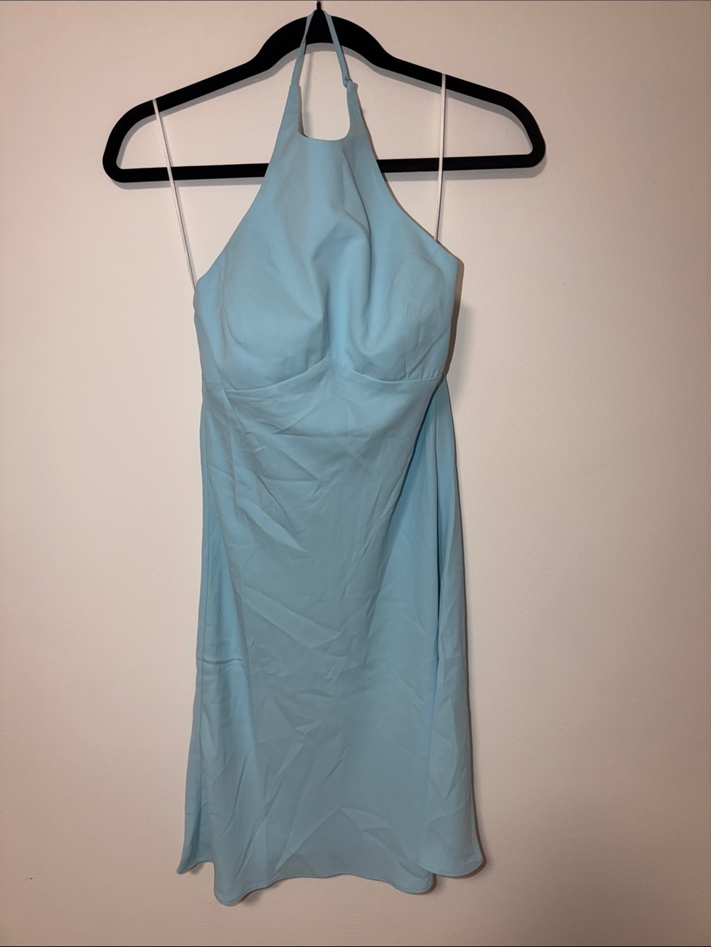 Amanda Uprichard Sky Blue Halter Midi Dress